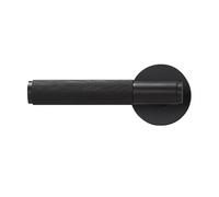 Serrure de porte cachée moletée en laiton Dooroom, ensemble de serrure de porte de salon, salle de bain, bouton invisible, noir mat, laiton brossé, ouverture en cas d'urgence(Right handle-QBCF)