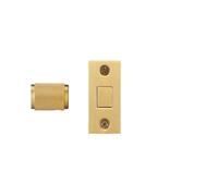 Serrure de porte cachée moletée en laiton Dooroom, ensemble de serrure de porte de salon, salle de bain, bouton invisible, noir mat, laiton brossé, ouverture en cas d'urgence(Upgraded lock-SB)