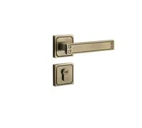 Serrure de porte chinoise mécanique intérieure, en bois, for chambre à coucher, salle bains, alliage zinc, poignée silencieuse(Bronze)