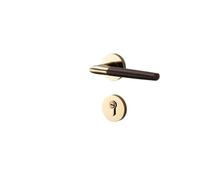 Serrure de porte chinoise, serrure intérieure chambre à coucher, maison, grain bois, dorée, poignée muette, aspiration magnétique, en(E type magnetic suction)