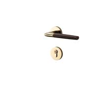 Serrure de porte chinoise, serrure intérieure chambre à coucher, maison, grain bois, dorée, poignée muette, aspiration magnétique, en(E model silent)