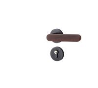 Serrure de porte chinoise, serrure intérieure chambre à coucher, maison, grain bois, dorée, poignée muette, aspiration magnétique, en(C type magnetic suction)