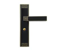 Serrure de porte chinoise silencieuse, serrure en bois massif, for chambre à coucher, bronze rouge, intérieure(Black bronze magnetic silent lock)