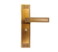 Serrure de porte chinoise silencieuse, serrure en bois massif, for chambre à coucher, bronze rouge, intérieure(Yellow Bronze Small 50 Silent Lock)