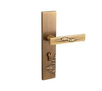 Serrure de porte chinoise tout en cuivre, nouvelle serrure bois for chambre à coucher et maison, pur(Brass,Magnetic style)