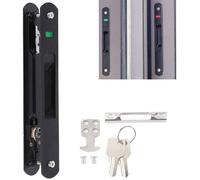 Serrure de porte coulissante noire, serrure de baie vitrée coulissante, crochet de fenêtre loquet simple et double face