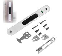 Serrure de Porte Coulissante,Porte Coulissante Fenêtre Crochet en Acier Inoxydable,pour Portes Coulissantes en Verre, Raccords de Quincaillerie de Verrouillage Simple pour Porte Mobile (Blanc,12PCS)