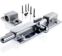 Serrure de porte coulissante, serrure à pêne, Serrure à loquet coulissante améliorée de 7,6 cm, serrure de porte coulissante en acier inoxydable 316 épais, effet miroir, loquet à pêne avec 6 vis