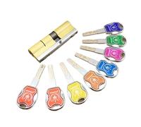 Serrure de porte cylindre en laiton, Double face ouverte, rupture lame, barre acier inoxydable Anti-levier, à rainure serpent, couleur 8 clés(65mm)