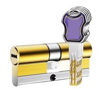 Serrure de porte cylindrique haute sécurité avec 12 clés totem colorées - Serrure d'entrée en laiton for portes et portes-fenêtres coulissantes(95=37.5+57.5)