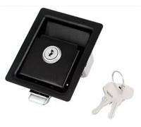 Serrure de porte d'armoire de commande de boîte de distribution, serrure plate en acier inoxydable, 1 pièce(Black)
