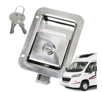 Serrure de porte de camping-car, serrure de boîte à outils de camion | Loquets de meubles à poignée de remplacement avec clés - Serrure de panneau antivol encastrée pour boîtes à outils de lit