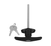 Serrure de Porte de Garage à Clé Poignée en T, Alliage de Zinc Noir | Serrure Porte Garage Pivotante, Assemblage de Poignée en T, Verrouillage Matériel, pour Garages et Granges