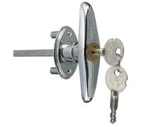 Serrure de porte de garage à poignée en T en métal croisé avec 2 clés, poignée remplacement robuste pour un verrouillage et une sécurité sécurisés