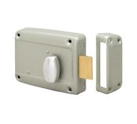 Serrure de porte de garage en applique horizontale à cylindre et bouton intérieur 6903 main gauche