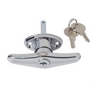 Serrure de porte de garage en T, serrure arrière fixe en T pour une utilisation dans les garages, abris de jardin, caravanes, camping-cars et autres applications similaires