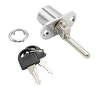 Serrure de porte de garage et d'armoire en alliage de zinc chromé avec clés, serrure de tiroir haute sécurité 16/19 mm pour portes en bois, alliage d'aluminium et volet, fixation durable (A)