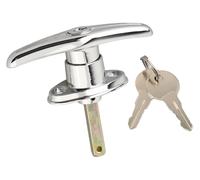 Serrure de porte de garage robuste avec poignée en T et 2 clés, serrure de sécurité métallique étanche for garages, abris de jardin, caravanes et camping-cars.