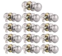 Serrure de porte de passage Gobrico en acier inoxydable, nickel satin , boutons de porte ronds sans cl , poign es, serrures, lot de 13