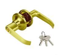 Serrure de porte de salle de bain à trois tiges fabriquée en alliage d'aluminium avec engagement de type boule pour un usage domestique (45-65 doré)