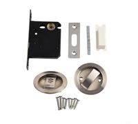 Serrure de porte de salle de bain avec crochet unique et indicateur de code couleur pour une visibilité rapide de l'état de la serrure (argenté)