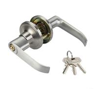 Serrure de porte de salle de bain, levier tubulaire à trois tiges en alliage d'aluminium et mécanisme à boule, construction pour usage domestique et installation (25-45 argent)