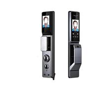 Serrure de porte de sécurité de sécurité de reconnaissance faciale 3D intelligente Serrure de porte électronique biométrique à empreinte digitale (Couleur : K4Gray-24240)