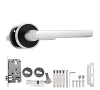 Serrure de porte de style européen, cylindre de serrure à levier durable avec clés pour portes de chambre à coucher, espace en aluminium noir blanc 2,2 x 5,1 pouces