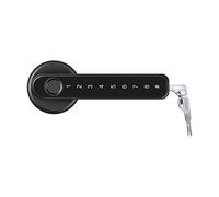 Serrure de porte d'empreinte digitale, verrouillage de porte d'entrée sans clé Lock de porte intelligente avec poignée 50 groupes empreintes digitales pour la maison de la porte (Noir)