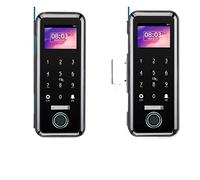 Serrure de porte d'empreintes digitales for porte en métal en bois en verre Pas de limite de maison intelligente WeChat APP Control Porte coulissante Smart Keypad Ouvre-porte(F13 for Glass Door)