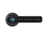 Serrure de porte d'empreintes digitales Super sécurité entrée sans clé intelligente clavier biométrique mot de passe levier poignée serrure contrôle d'application serrure électrique(Ordinary Black)