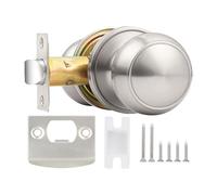 Serrure de Porte d'Entrée | acier inoxydable Poignées de Porte Extérieure | Remplacement de Bouton Sans Clé avec Vis et de Gâche pour Maison Hôtel Appartement École Bureau Chambre Sécurité