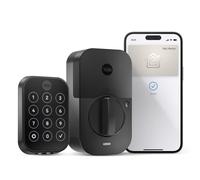 Serrure de porte d'entrée intelligente sans clé Yale Assure Lock 2 Plus Apple Home Keys (Appuyez pour ouvrir) à pêne dormant en daim noir avec cl