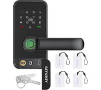 Serrure de porte d'entrée sans vec poignée, serrures de porte pour chambre à coucher, serrure automatique, bouton de porte à empreintes digitales avec ode intelligent, code intelligent