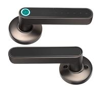 Serrure de Porte D'entrée Sans Clé, Poignée de Porte de Porte Intelligente à Empreinte Digitale Bio Poignée de Porte Avant Sécurisée avec Application D'empreintes Digitales (Noir)