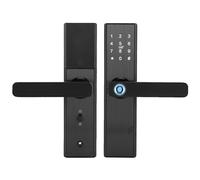 Serrure de Porte d'entrée sans clé, Serrure Intelligente avec clé mécanique pour Tuya WiFi APP, Serrure de Porte à Empreinte Digitale avec poignée, déverrouillage par Code d'accès