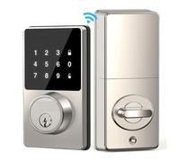 Serrure de porte d'entrée sans clé WiFi for maison intelligente, avec clavier à écran tactile, contrôle par application, étanche IP54, alerte batterie faible,Verrouillage automatique