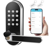 Serrure de porte électronique à clavier sans clé : serrure intelligente numérique Sifely avec code, pêne dormant électrique bouton/poignée pour portes avant, intérieures, extérieures et de chambre à