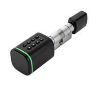 Serrure de porte électronique intelligente - Serrure à cylindre anti-renflement - Code électronique - Pour maison intelligente - Design extensible - Port de charge d'urgence et câble de transport