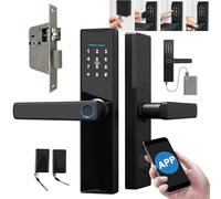 Serrure De Porte Électronique Intelligente WiFi, Serrure À Empreinte Digitale, Serrure De Porte D'entrée Connectée Tuya Avec Clavier Numérique, Serrure À Code Pour La Maison