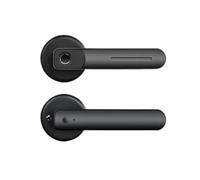 Serrure De Porte Électronique Ttlock, Bluetooth, Biométrique, À Empreintes Digitales, Poignée, Anti-vol, Rechargeable par USB, Entrée sans Clé, for Maison Intelligente Pratique Efficace(Black on APP)