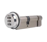 Serrure de porte en alliage d'aluminium - 70 mm - Code à 3 chiffres | Convient pour les portes en bois de 30 à 50 mm, 1000 codes, montage rapide, idéal pour les propriétaires (nickel draw)