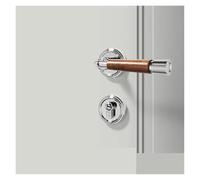 Serrure de porte en bois, serrure poignée chambre chinoise, fendue rondins, intérieure silencieuse(Chrome)