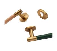Serrure de porte en cuir et laiton, poignée de porte intérieure, double ouverture, serrure de porte femelle en cuivre(Beige)