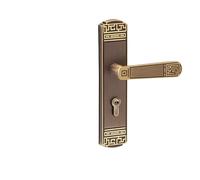Serrure de porte en cuivre pur et bois massif, serrure intérieure chambre à coucher villa rétro chinoise, silencieuse laiton forgé entièrement(Type A pure copper door lock)