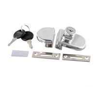 Serrure de porte en verre perforée pour armoires à double porte, construction en alliage de zinc, conçue pour les vitrines avec une épaisseur de verre de 5 à 8 mm, comprend 2 clés