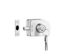 Serrure de porte en verre sans cadre de 10 à 12 mm, sans perçage, for vitrine sécurisée avec clés, boucle en acier inoxydable