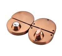 Serrure de porte en verre sans cadre, serrure de porte coulissante en verre trempé à Double balançoire, matériel de vitrine en alliage d'aluminium(Rose gold)