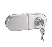 Serrure de Porte en Verre, Serrure de Sécurité Sans Perçage en Acier Inoxydable avec Clés pour Salle de Bain, Hôtel, Maison