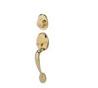 serrure de porte Ensemble de poignées de porte d'entrée moderne du milieu du siècle avec garniture de levier colonial, ensemble de poignées extérieures avec pêne dormant et clé poignee(Gold)